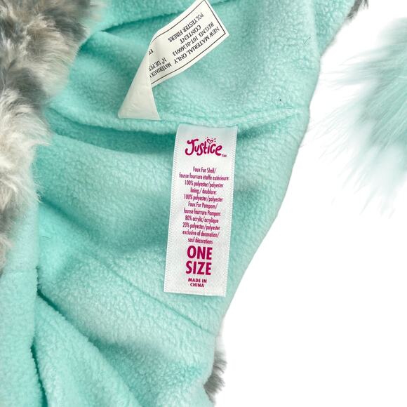 Justice Animal Print Faux Fur Hat Letter N - Picture 6 of 8